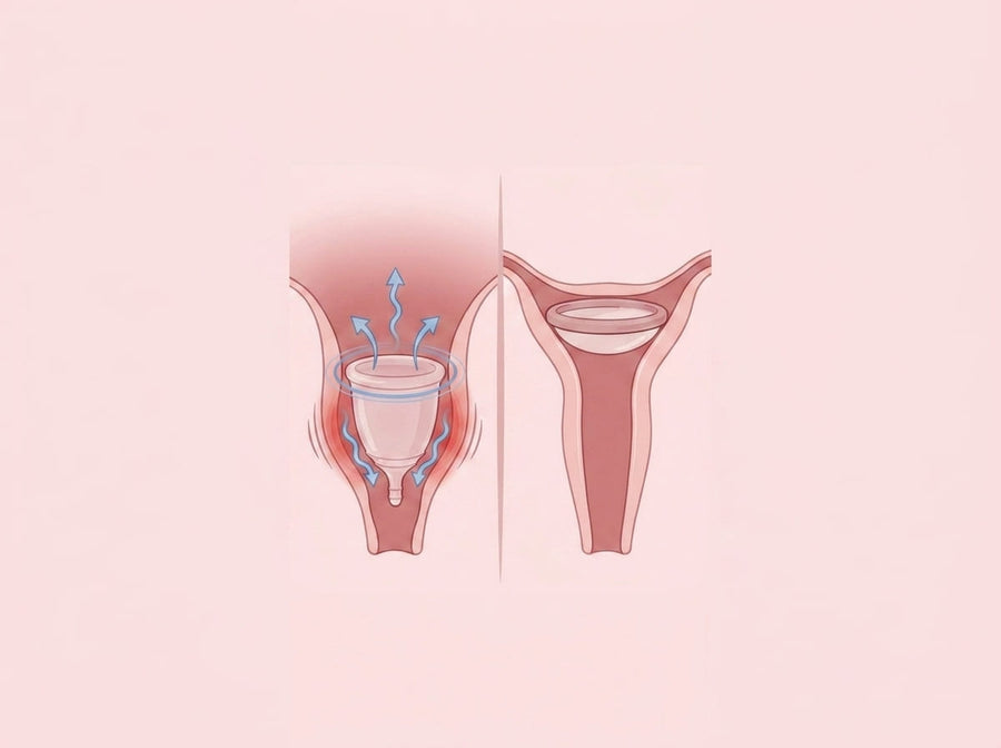 Vergleich: Tampon, Menstruationstasse und Menstruationsdisk im Körper